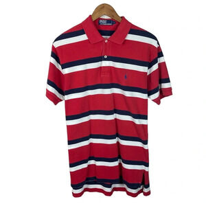 PO537 Mens Polo Ralph Lauren Classic Designer Striped Preppy Polo Shirt L